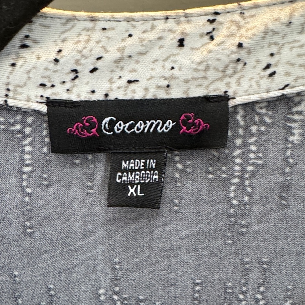 Cocomo Gray and Cream Patterned Top - Picture 2 of 5